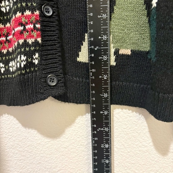 Cherokee L Sweater Womens Holiday Deer Red Black L Sleeve Y2K 29 L Granny Core - Picture 6 of 7